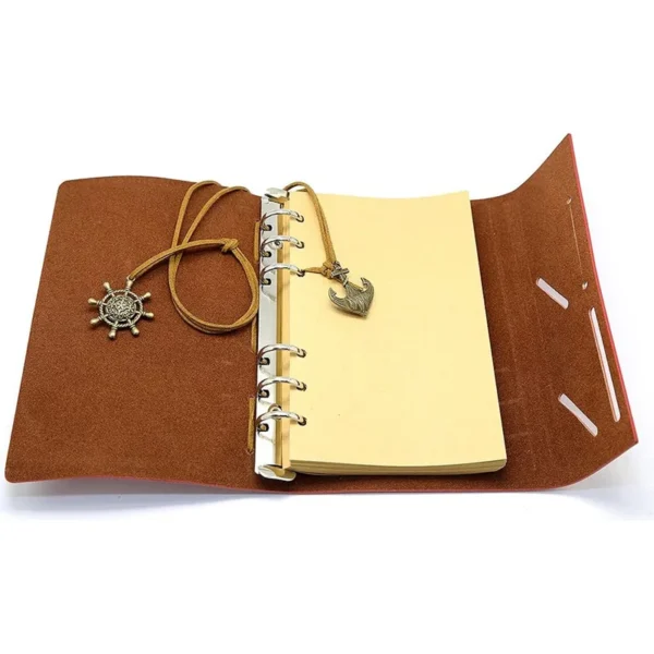 S1e8aab8353304d3b918eb86bf063bd4aS.webp Writing Journal Spiral Notebook Diary Notepad Vintage Nautical Pirate Anchors PU Leather Retro Pendants Note Book Sketchbook