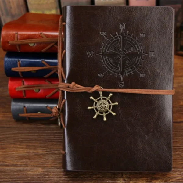 S9f686c397ce94c4c8b6c8c932a530a895.webp Writing Journal Spiral Notebook Diary Notepad Vintage Nautical Pirate Anchors PU Leather Retro Pendants Note Book Sketchbook