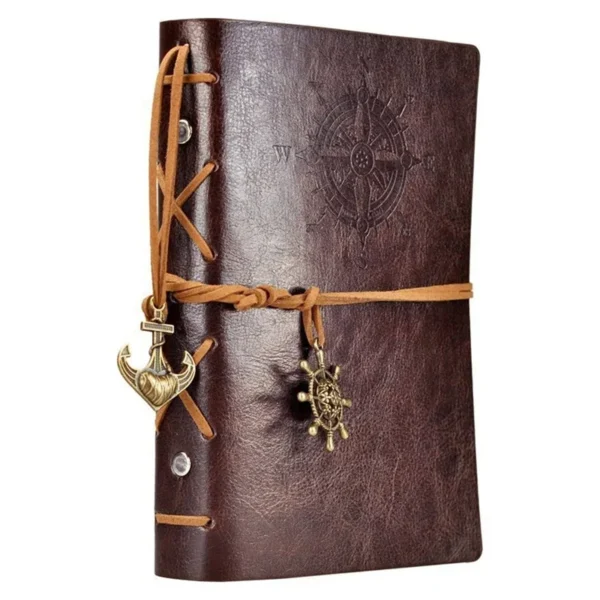 Sad94a6e3644c42e98b5fae0f100bd6534.webp Writing Journal Spiral Notebook Diary Notepad Vintage Nautical Pirate Anchors PU Leather Retro Pendants Note Book Sketchbook