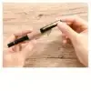 Portable Faux Leather Pen Case with Keychain