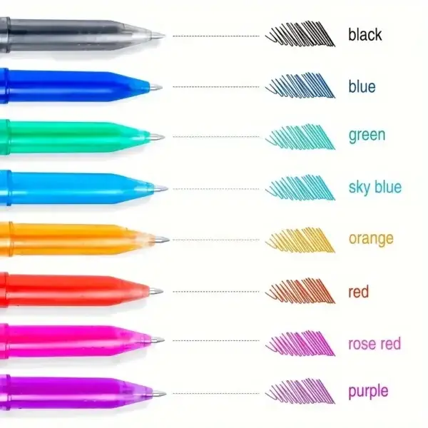 8pcs Colorful Erasable Gel Pens 0.5mm