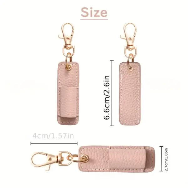 Portable Faux Leather Pen Case with Keychain