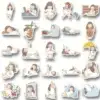 50pcs Cute Lazy Fat Girl Cartoon Random Stickers